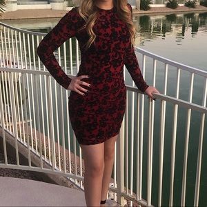 black + red floral mini dress 🥀